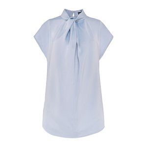 Women's Twisted Neck Short Sleeve Silk Blouse